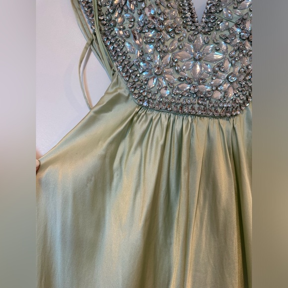 Mignon Crystal Mint Green Prom Dress - Picture 7 of 15
